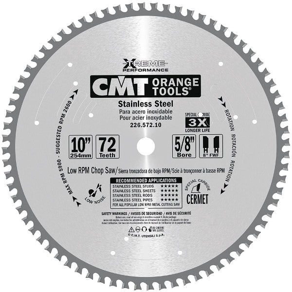 CMT 226.590.14 Stainless Steel Saw Blade, 14-Inch X 90 Teeth 8° FWF wi –  Quality Tools Online